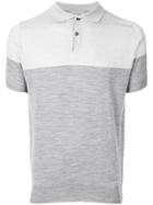 John Smedley Colour Block Polo Shirt - Grey