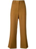 Victoria Beckham Flared Cropped Tailored Trousers - Yellow & Orange