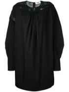Msgm - Broderie Anglaise Cocoon Dress - Women - Cotton - 42, Black, Cotton