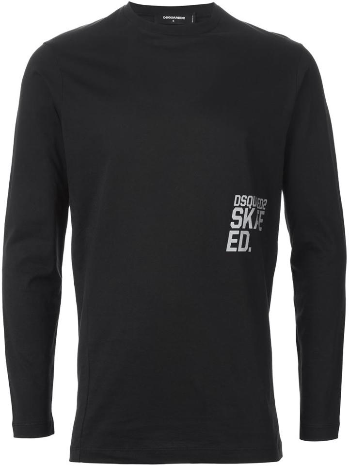 Dsquared2 Long Sleeve T-shirt, Men's, Size: Large, Black, Cotton