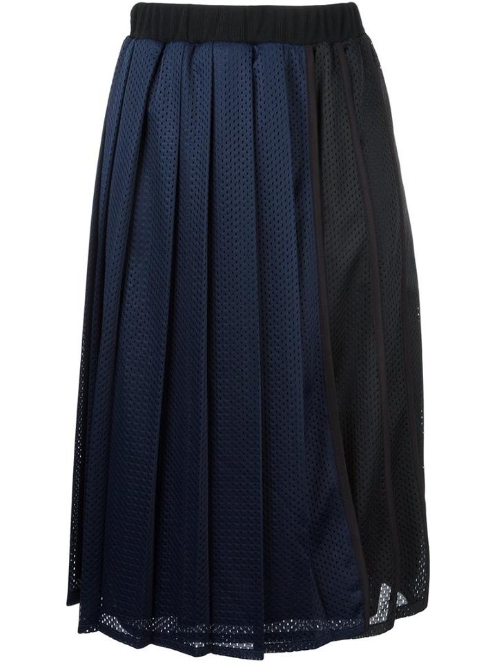 Muveil Perforated Pleated Skirt, Women's, Size: 38, Black, Polyester