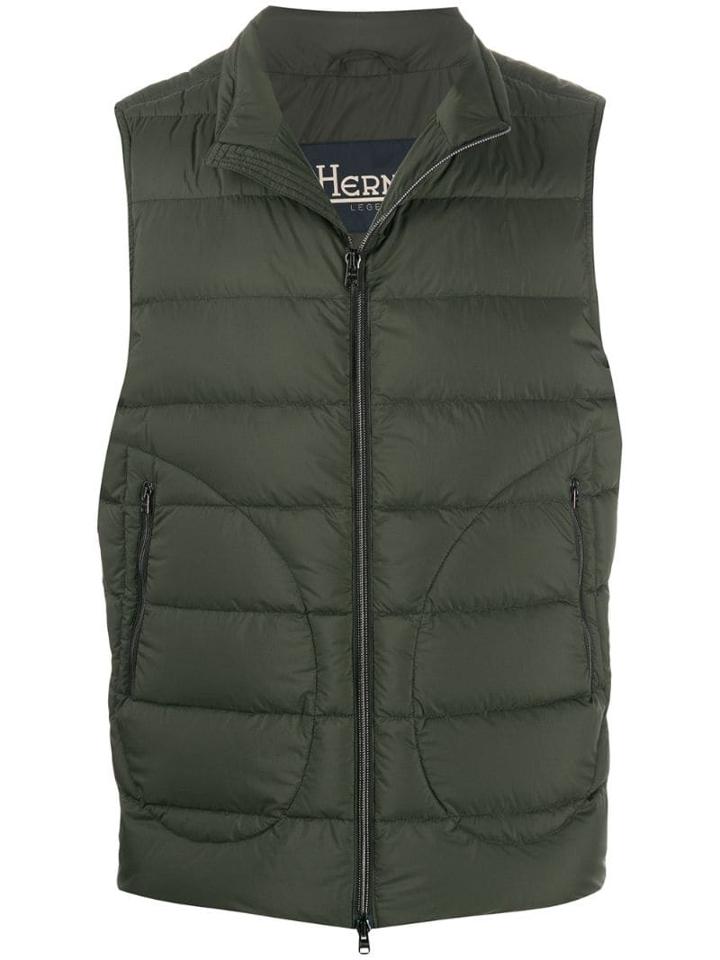 Herno High-neck Padded Gilet - Green