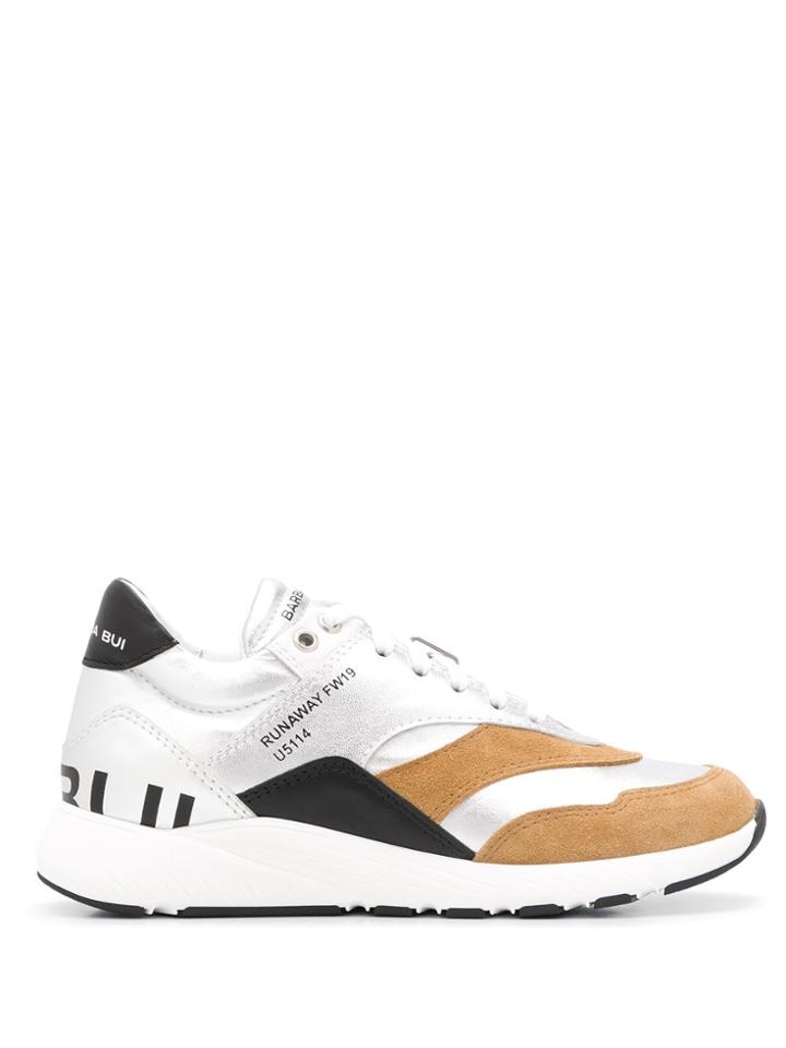 Barbara Bui Branded Low-top Sneakers - Silver