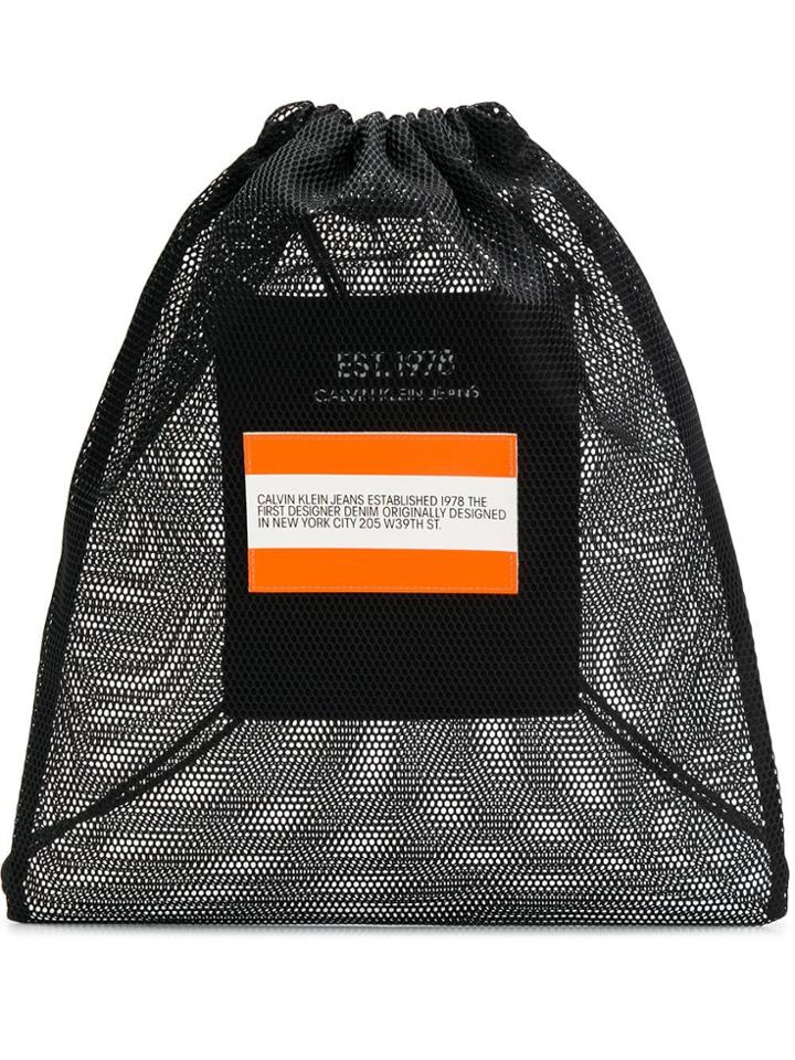 Calvin Klein Jeans Est. 1978 Logo Drawstring Backpack - Black