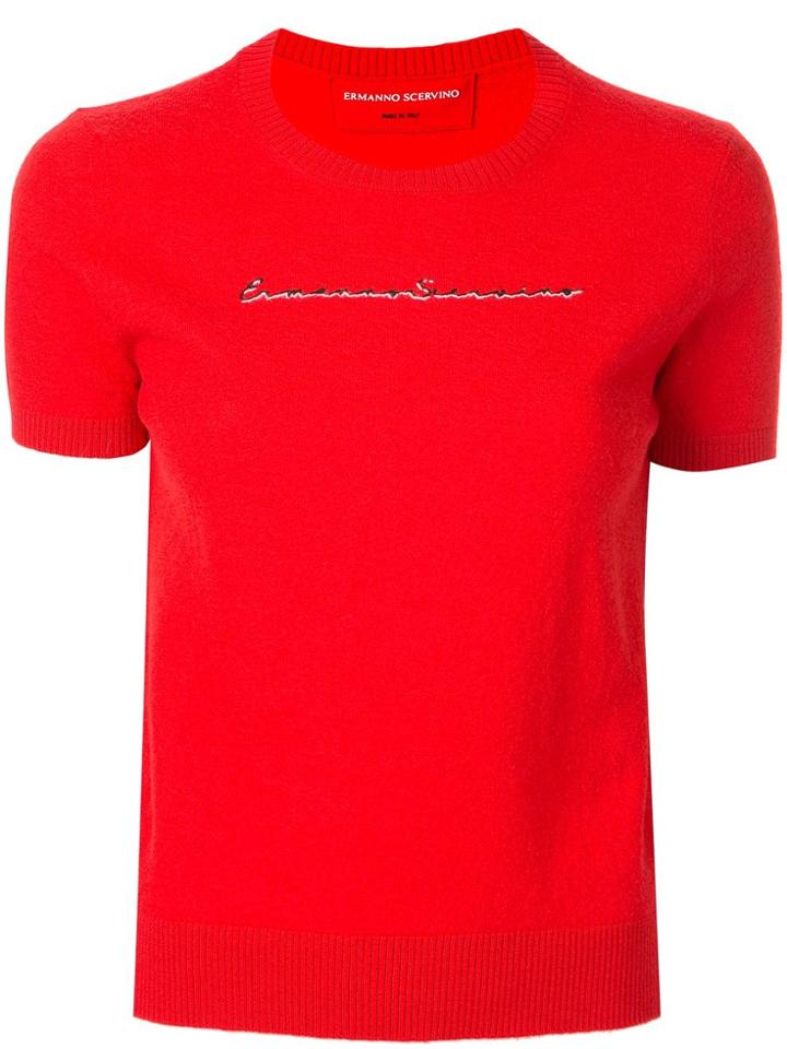 Ermanno Scervino Logo Print Jumper - Red