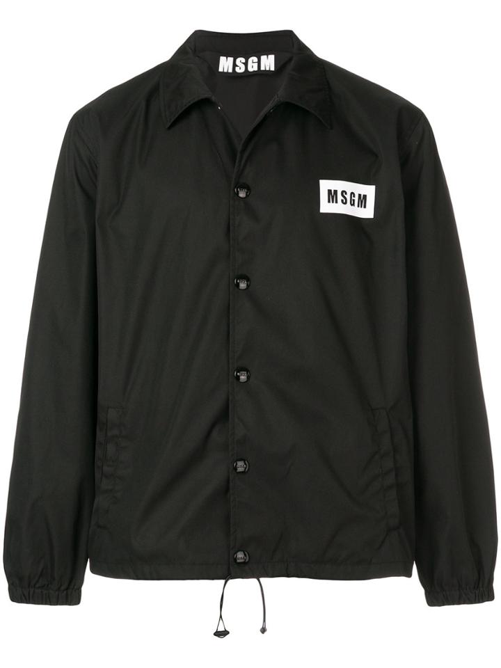 Msgm Lightweight Logo Jacket - Black