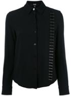 Versus Slit Trim Shirt, Women's, Size: 36, Black, Acetate/viscose
