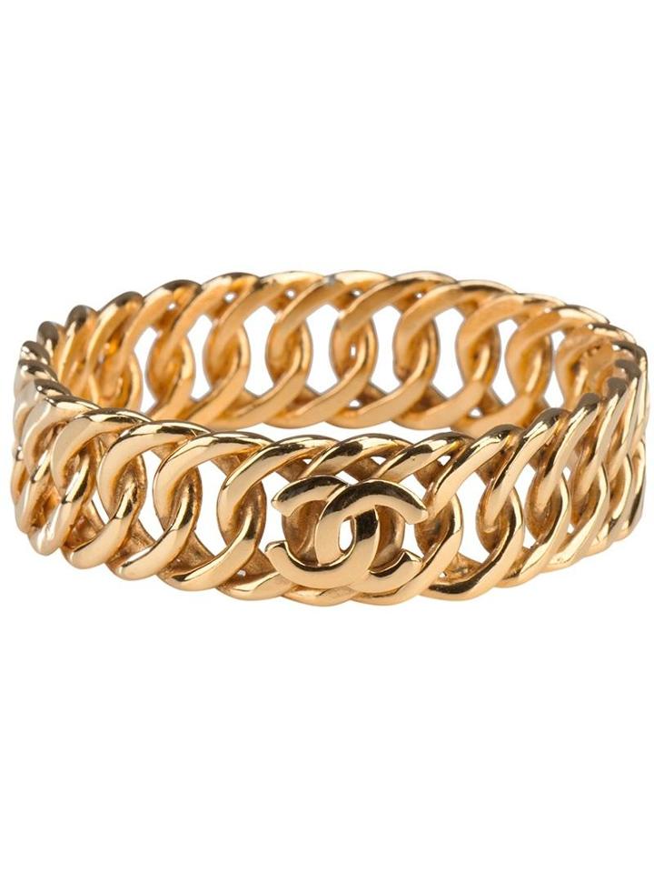 Chanel Vintage Logo Chain Linked Bracelet