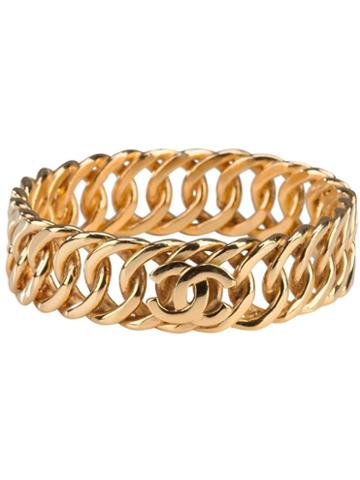 Chanel Vintage Logo Chain Linked Bracelet