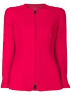 Giorgio Armani - Structured Zipped Blazer - Women - Silk - 40, Red, Silk