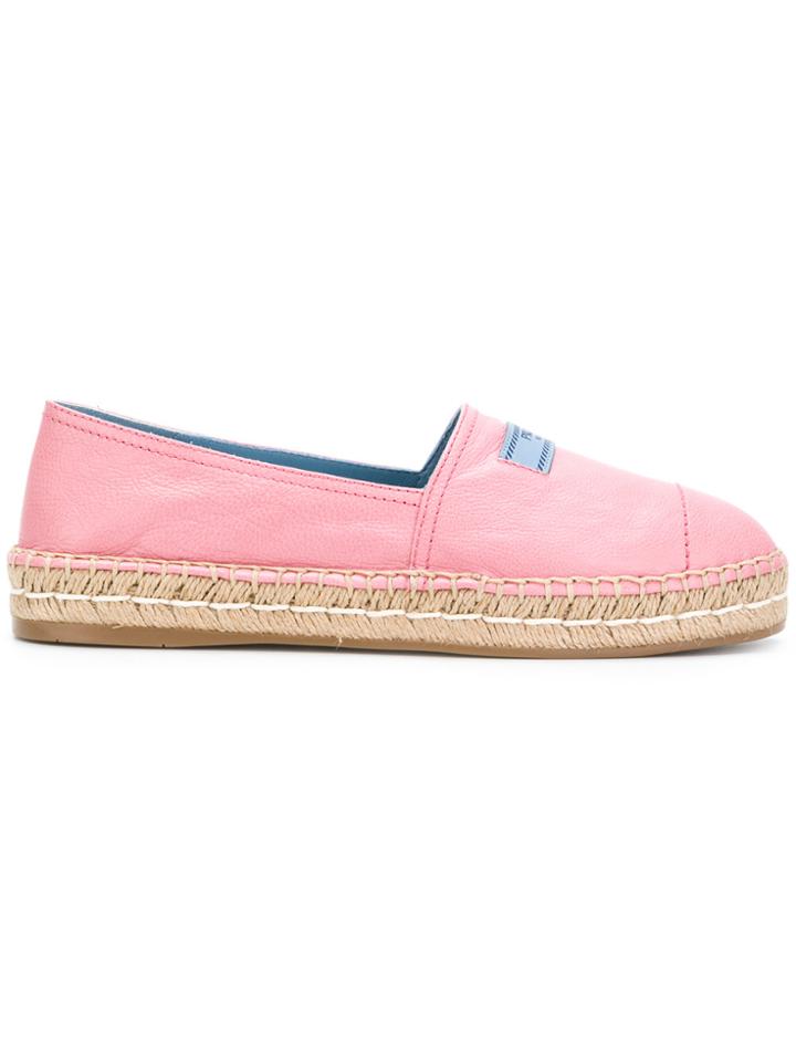 Prada Logo Patch Espadrilles - Pink & Purple