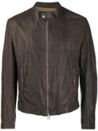 Drome Zip-up Leather Jacket - Brown