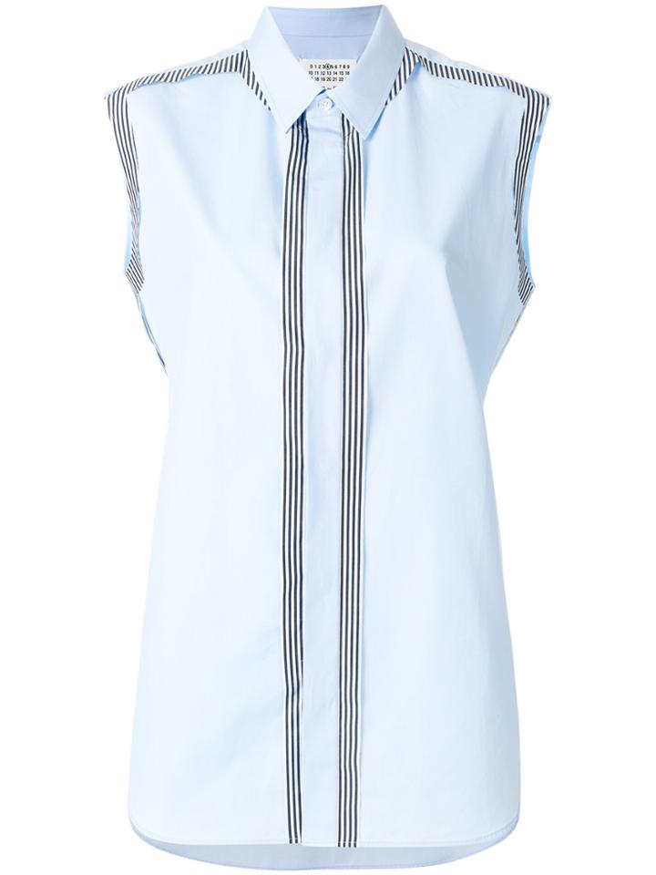 Maison Margiela Striped Sleeveless Shirt - Blue