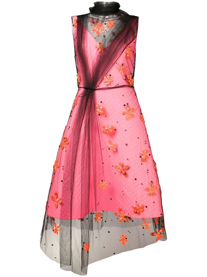 Prada Embroidered Tulle Dress - Purple