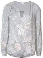 Joie Floral Print Blouse, Women's, Size: Large, Grey, Silk