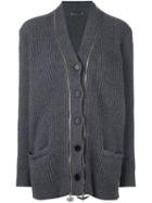 Alexander Mcqueen Double Zip Cardigan, Women's, Size: Xs, Grey, Cashmere