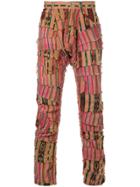 Junya Watanabe Comme Des Garçons Man Patchwork Striped Trousers - Red