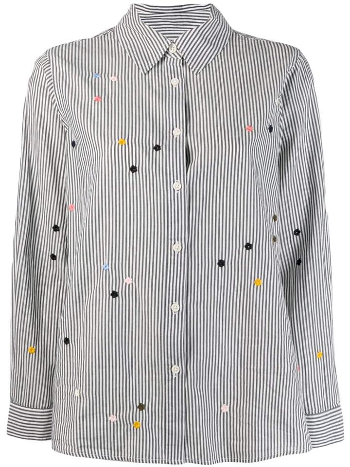 The Great. Striped Shirt - Black