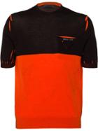 Prada Two-tone Knitted T-shirt - Black