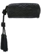 Chanel Pre-owned Tassel Detail Quilted Clutch - Black