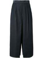 Guild Prime Cropped Pleated Palazzo Pants, Women's, Size: 36, Black, Polyester