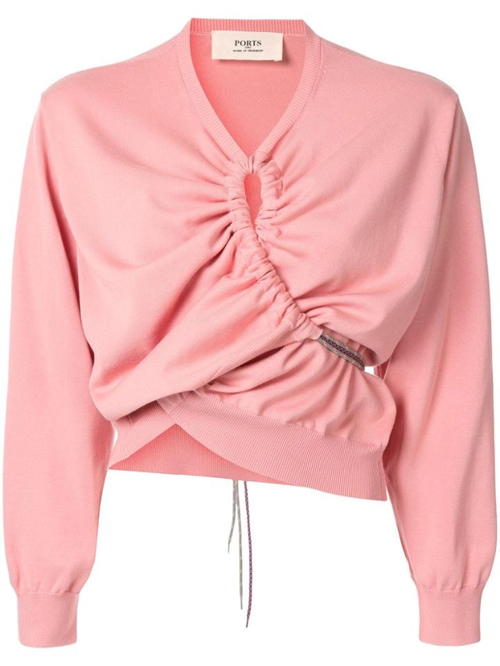 Ports 1961 Ruched Detail Sweatshirt - Pink