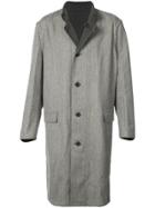 Lemaire Oversized Contrast Collar Coat - Brown