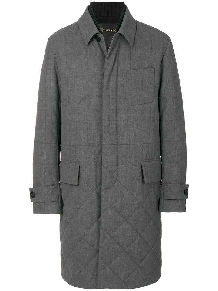 Versace Quilted Coat - Grey