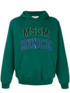 Msgm Logo Print Hoodie - Green