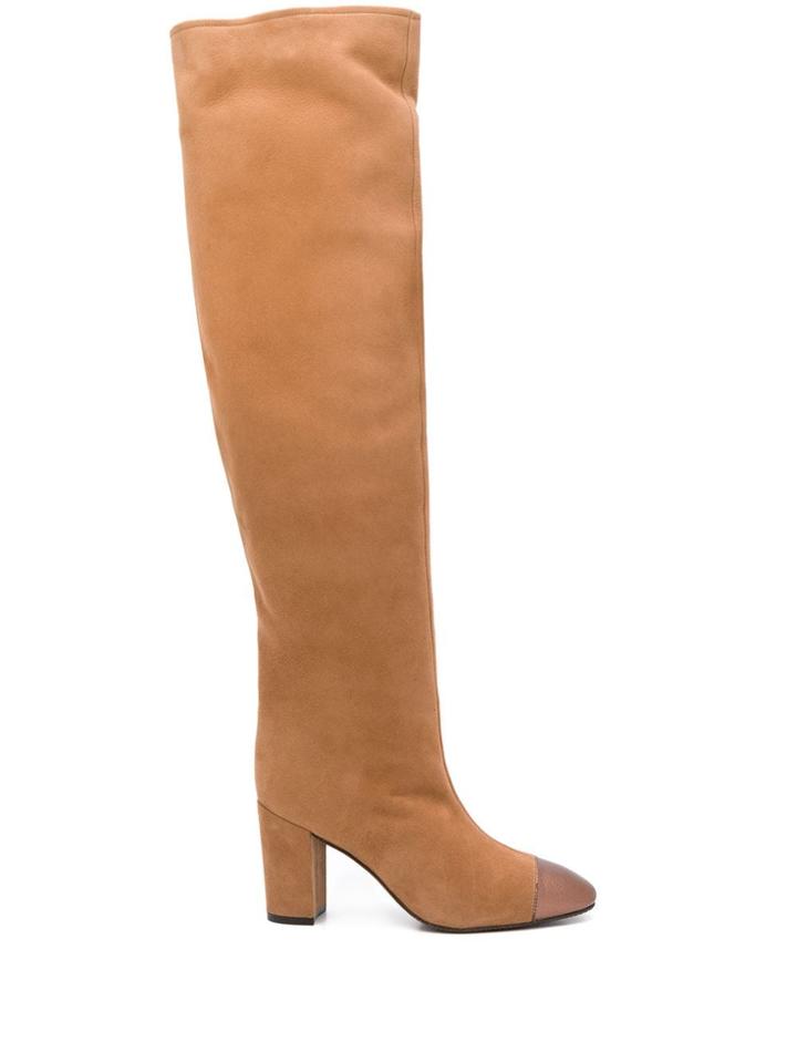 Stuart Weitzman Kimberly Cap-toe Knee Boots - Neutrals
