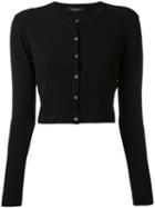 Roberto Collina - Cropped Cardigan - Women - Polyester/viscose - L, Black, Polyester/viscose