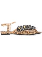 No21 Snakeskin Effect Sandals - Nude & Neutrals