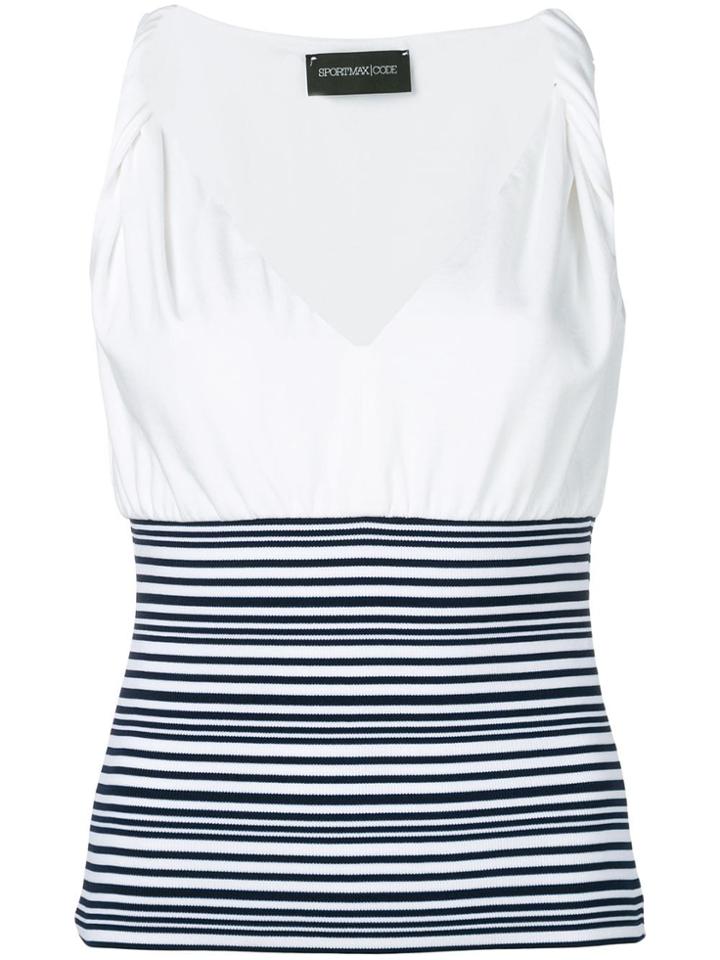 Sport Max Code Striped Vest Top - White
