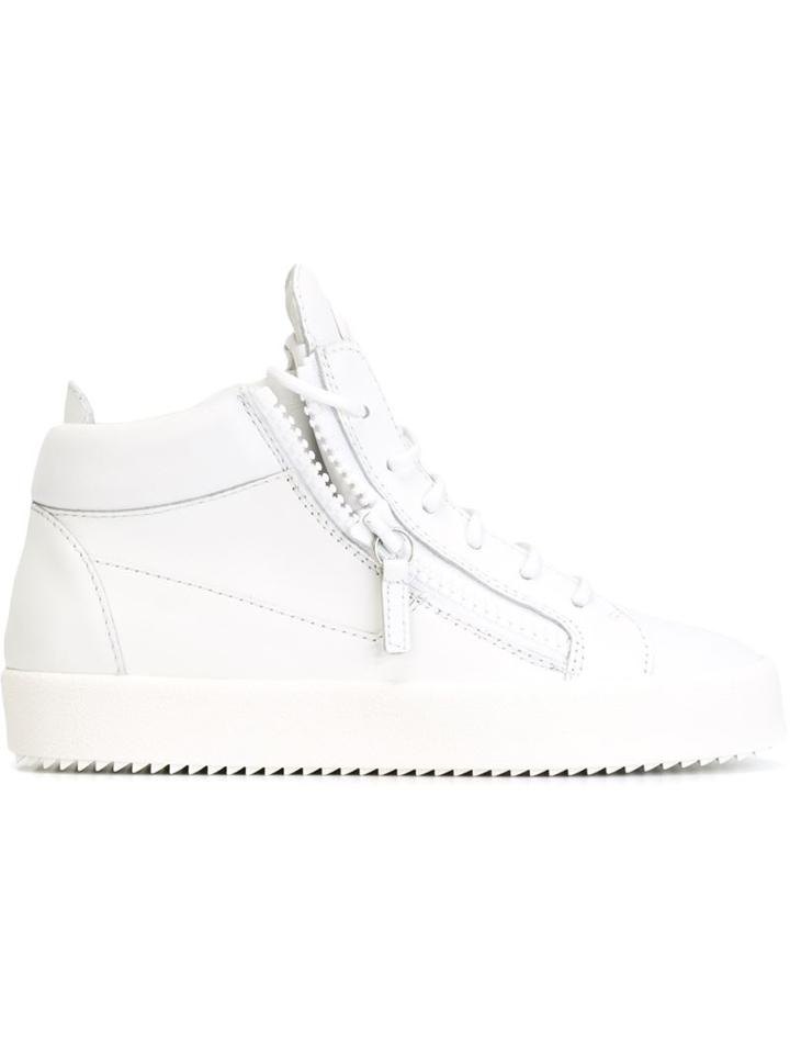 Giuseppe Zanotti Design Vegas Hi-top Sneakers, Women's, Size: 37.5, White, Leather/rubber
