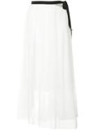 Aula Tulle Asymmetric Skirt - White