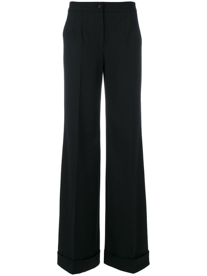 Dolce & Gabbana Wide Leg Trousers - Black