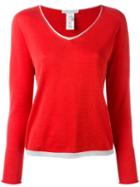 Fabiana Filippi Contrast Trim Sweatshirt, Women's, Size: 42, Red, Cotton/polyamide/polyester/viscose
