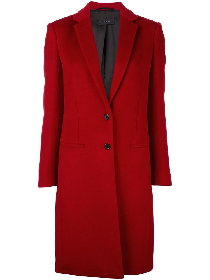 Joseph Classic Mid-length Coat, Women's, Size: 44, Red, Viscose/cashmere/wool