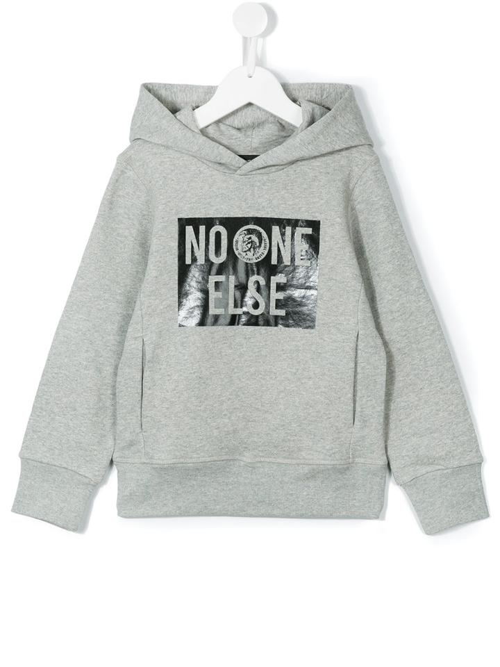 Diesel Kids - No One Else Hoodie - Kids - Cotton - 10 Yrs, Boy's, Grey