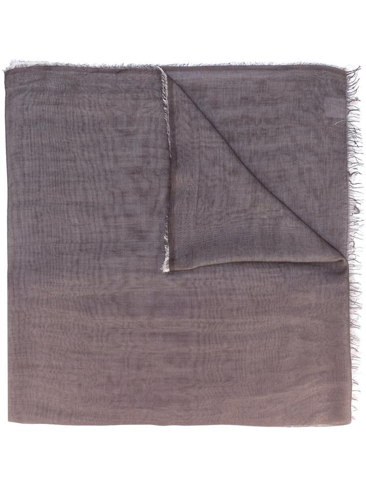Faliero Sarti - Raw Edge Scarf - Men - Silk/modal - One Size, Brown, Silk/modal
