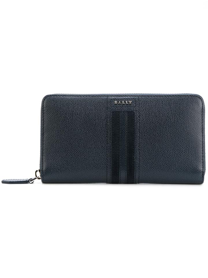 Bally Striped Zip Around Wallet - Blue
