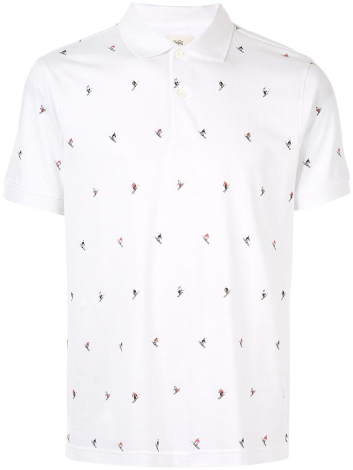 Kent & Curwen Skiing Print Polo Shirt - White