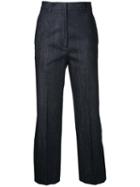 H Beauty & Youth - High-rise Cropped Trousers - Women - Cotton - S, Blue, Cotton