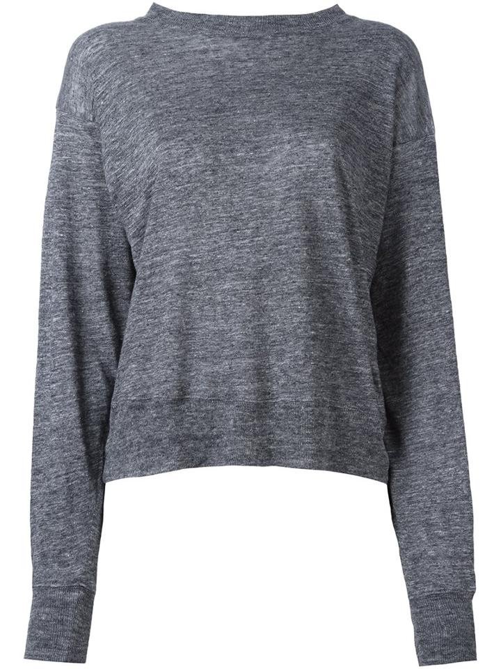 Isabel Marant Étoile Loose Fit Knit Sweatshirt, Women's, Size: Small, Grey, Linen/flax