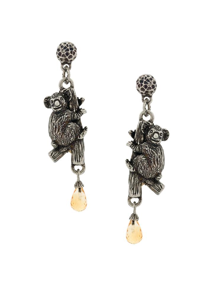 Prada Koala Talisman Earrings - Metallic