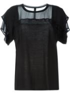 Ilaria Nistri Layered Sleeve T-shirt, Women's, Size: 40, Black, Cotton/silk