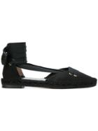 Manolo X Castaner Flat Lace-up Espadrilles - Black