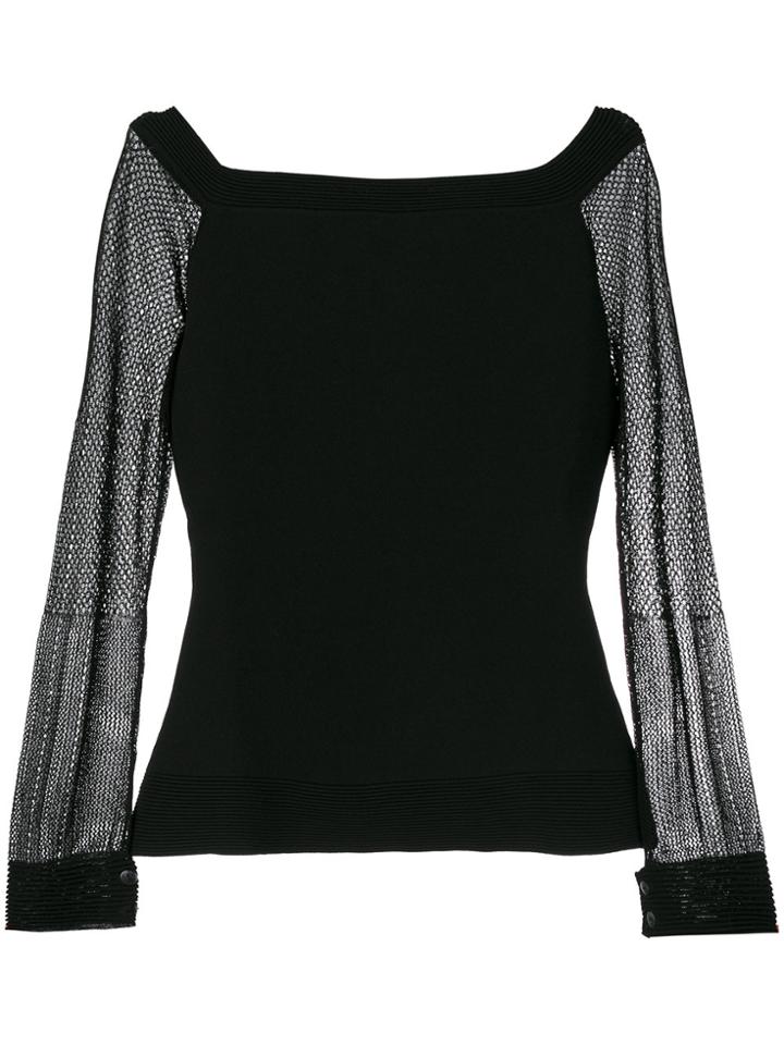 Roland Mouret Sheer Sleeves Jumper - Black