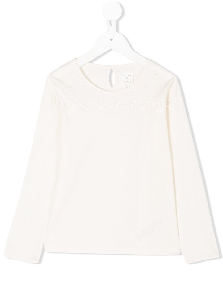 Carrèment Beau - Round Neck Top - Kids - Cotton - 6 Yrs, White