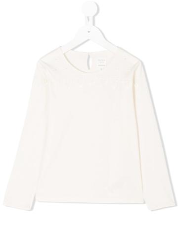 Carrèment Beau - Round Neck Top - Kids - Cotton - 6 Yrs, White